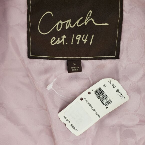 Coach Est. 1941 Purple Quilted Snap-Front Jacket With Collar & Pockets Womens M - Picture 9 of 10